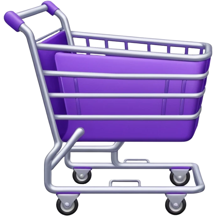 purple and silver shopping cart emoji