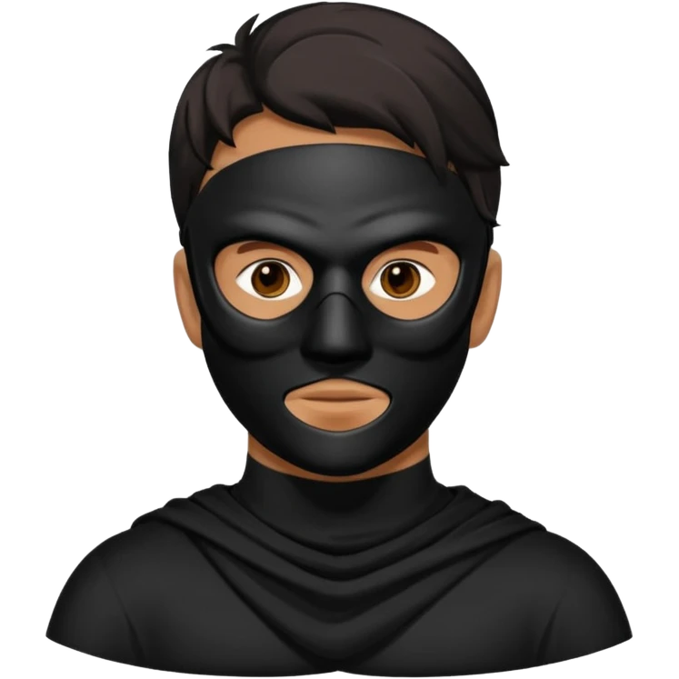a man with a black mask on his full face  emoji