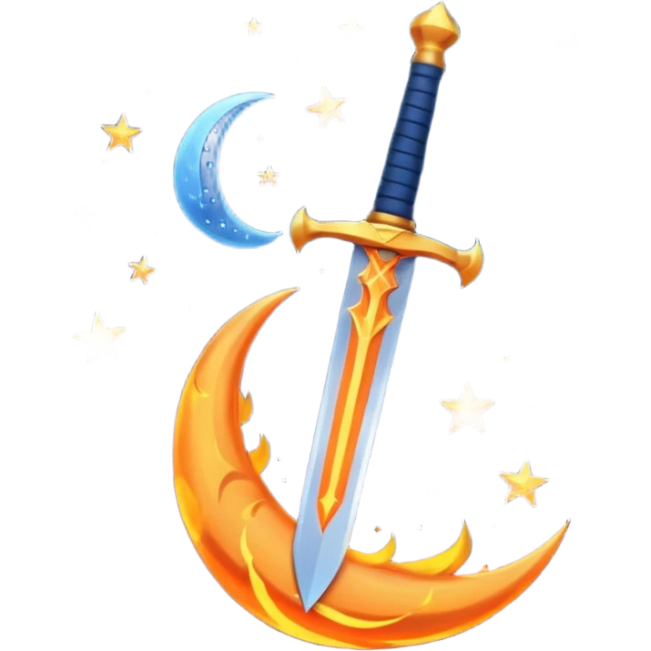 sword fire moon emoji