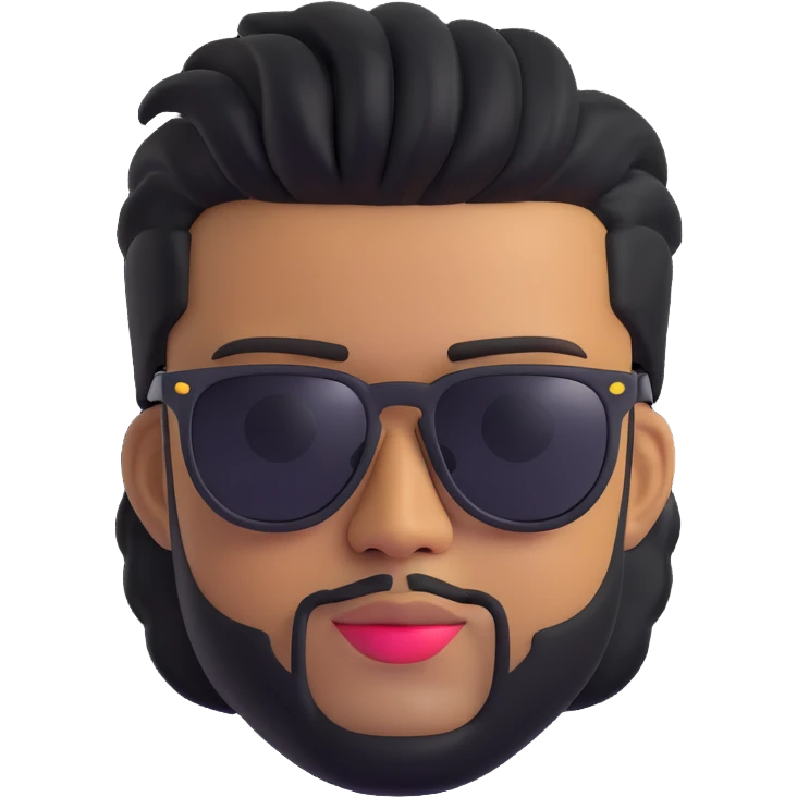 The Weeknd emoji capturing his signature hairstyle, sunglasses, and stylish look emoji
