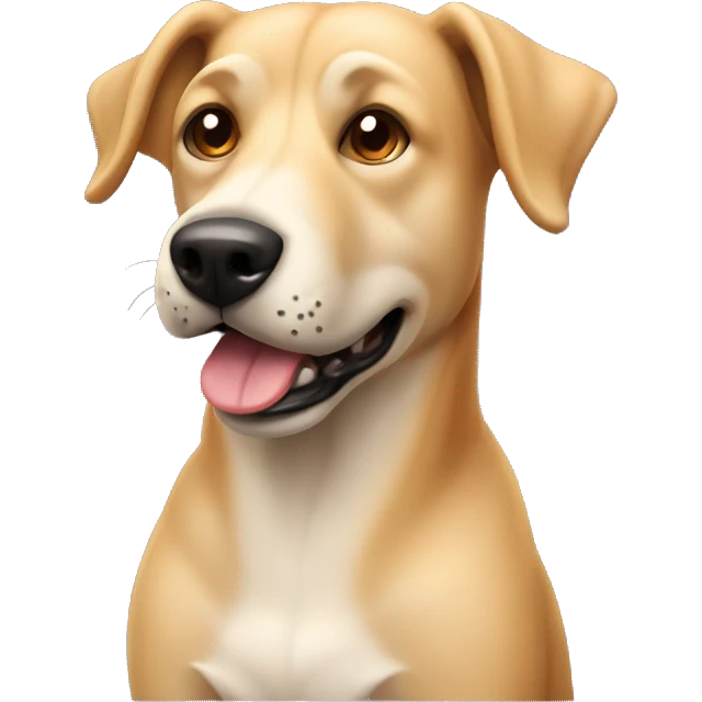 light beig mongrel dog with bent ear emoji