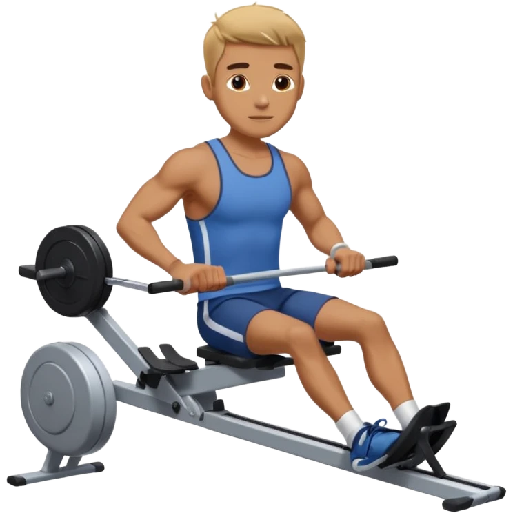 guy workout rowing on machine  emoji