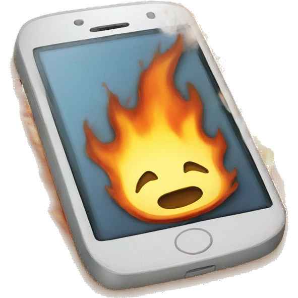 Burning phone emoji