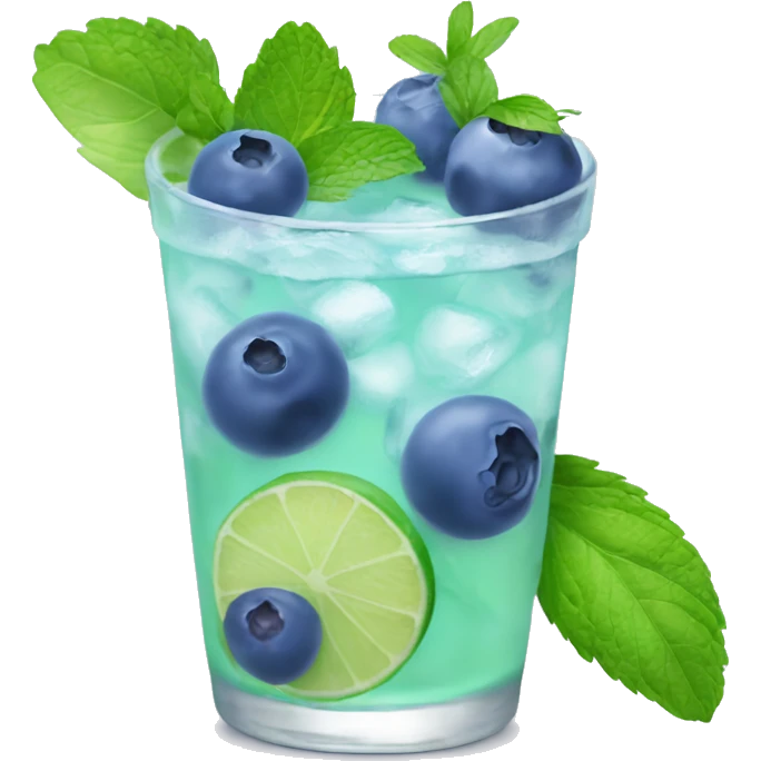Pastel blue blueberry mojito emoji
