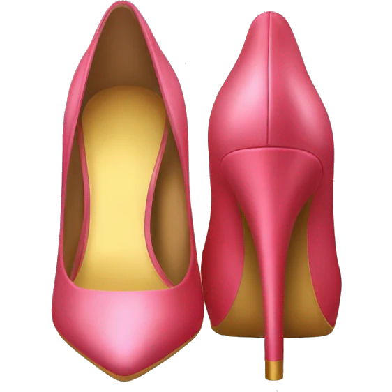 realistic pink, red and gold heels emoji