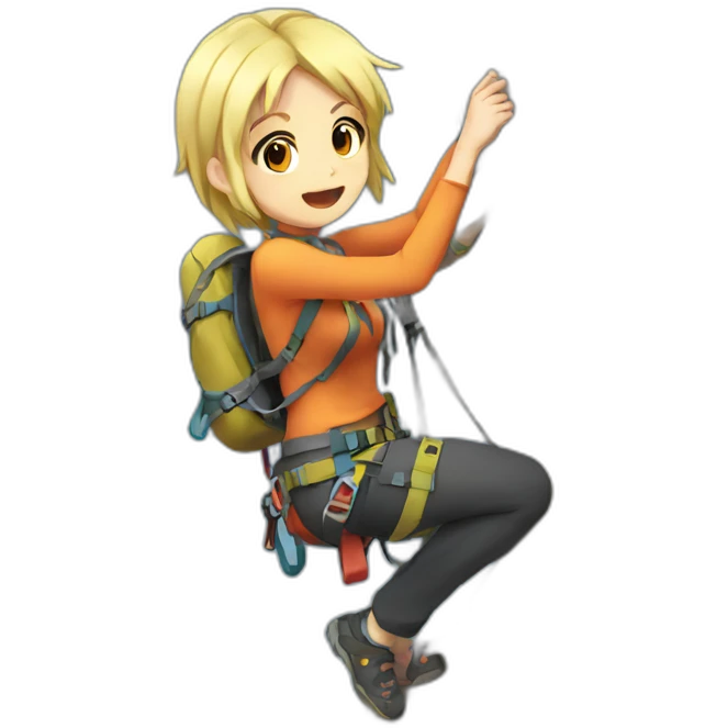 rock climbing anime girl emoji