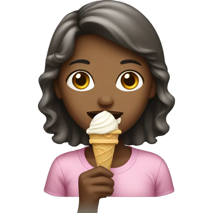 Girl eating ice cream emoji