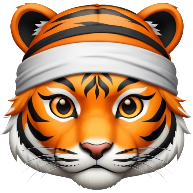 Tiger ninja with headband emoji