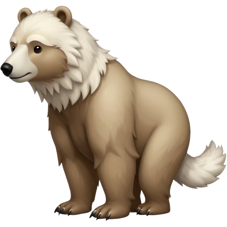 Brown polar bear with a wolf’s tail emoji