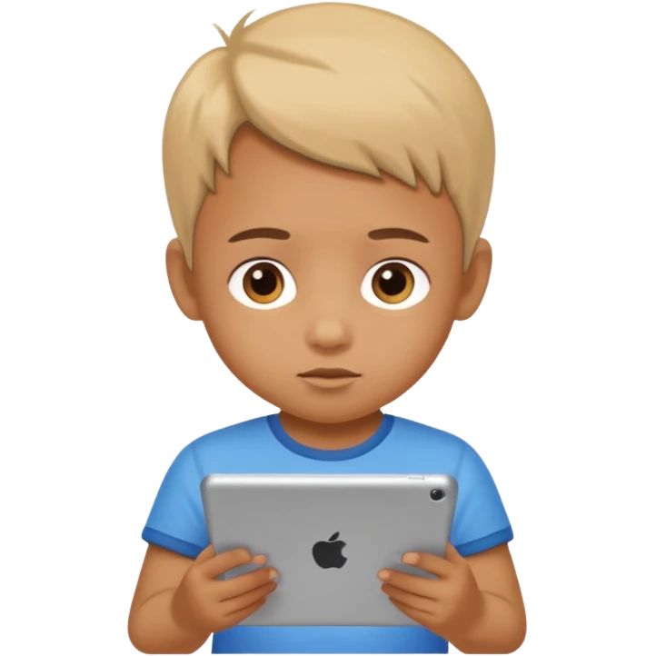 Tabletle oynayan çocuk emoji