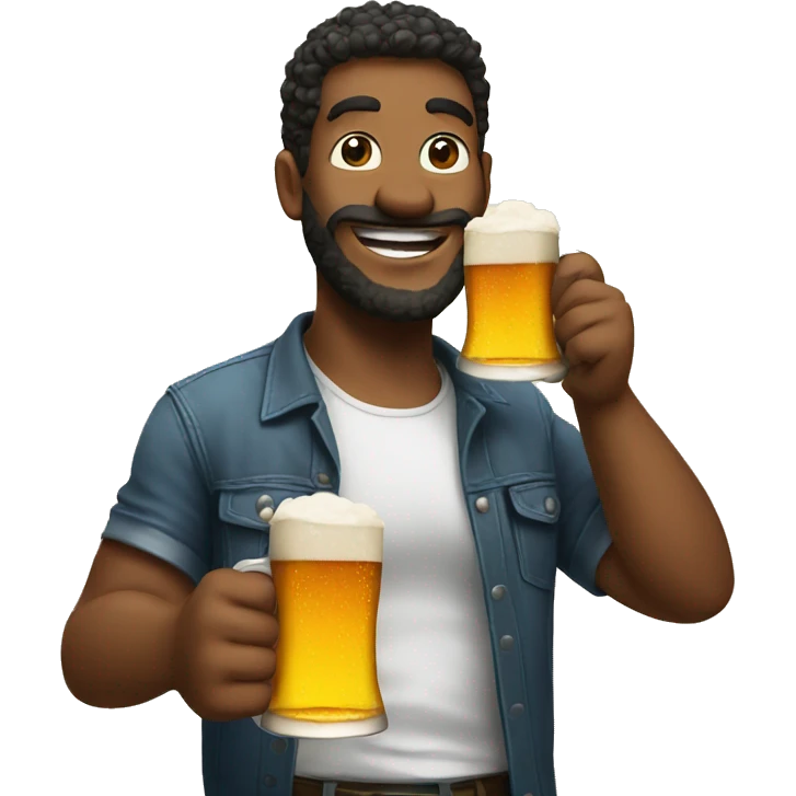 with a beer   emoji