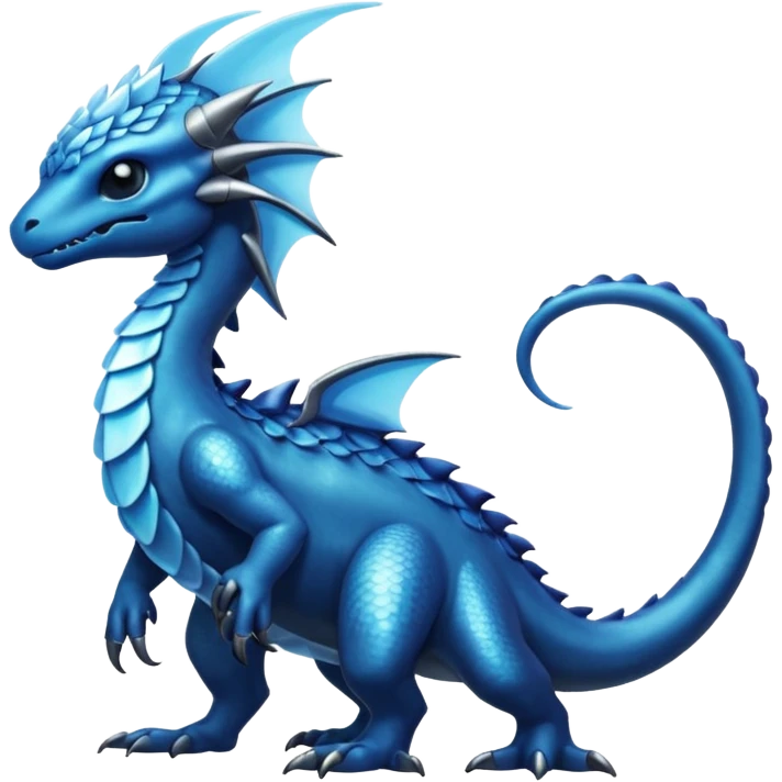 Shiny Dark Edgy  Inteleon-Amaura-Fakémon-hybrid-creature (full body)  emoji