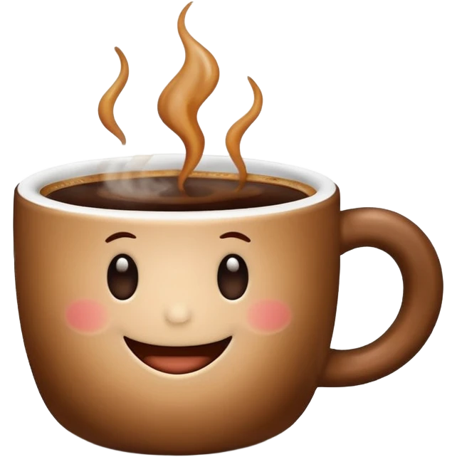 a cute cup of coffee with a smile, without the plate under the cup emoji