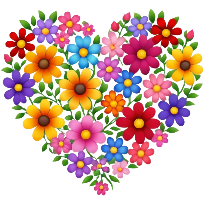 heart made of flowers emoji