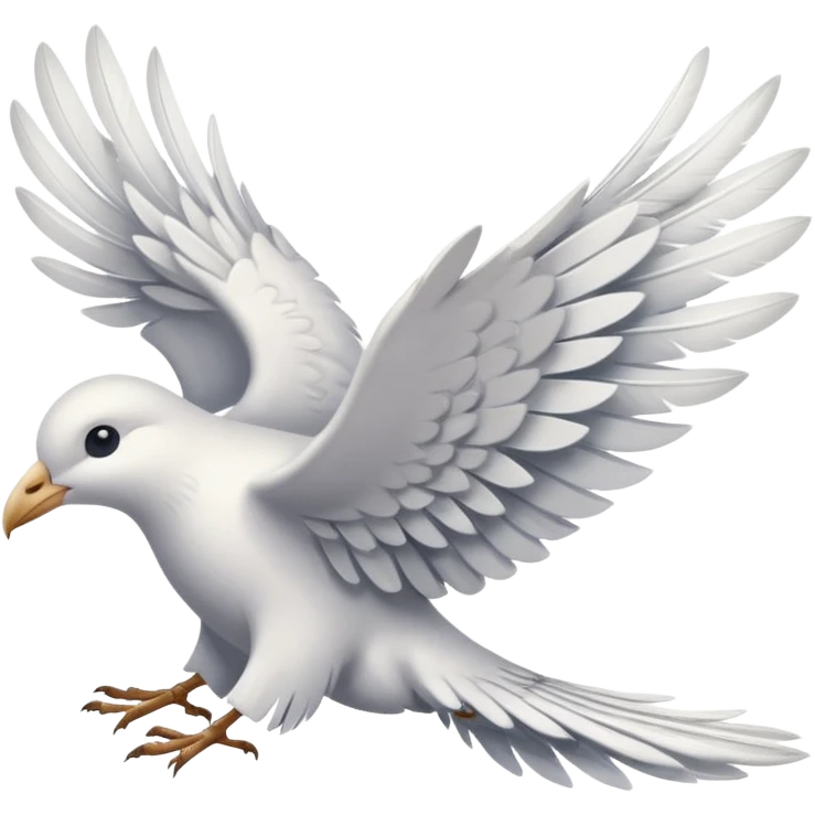 A dovetail consisting of white feathers. Tail only. emoji