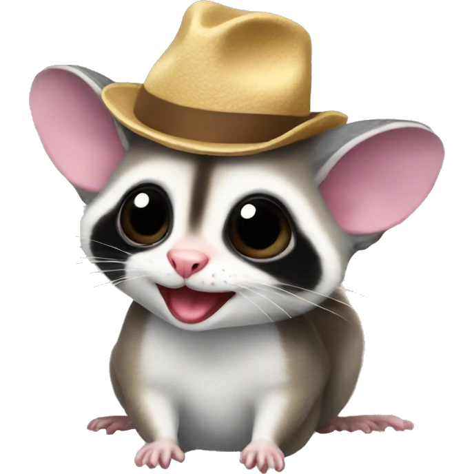 Sugar glider with a hat emoji