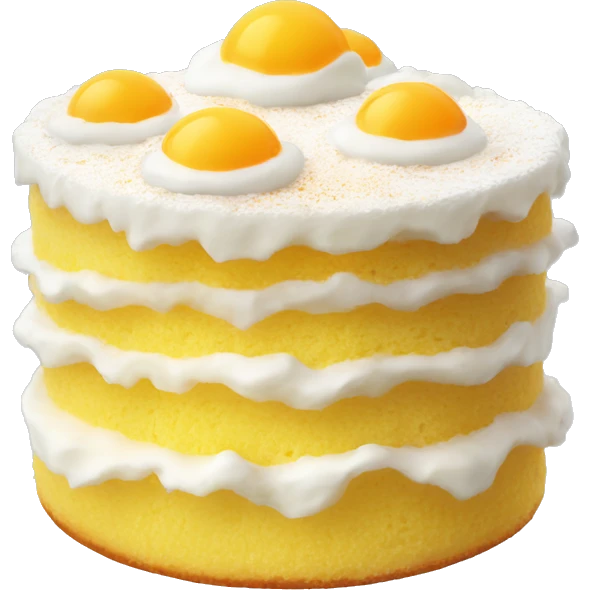 A fluffy sponge cake topped with creamy salted eggs emoji