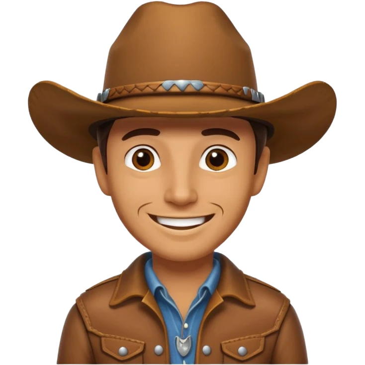 cowboy with really cool cowboy hat smiling emoji