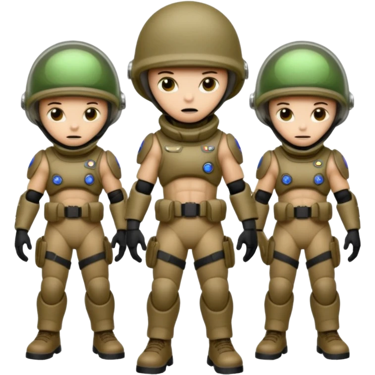 3 soldier vs alien.  2025 usa emoji