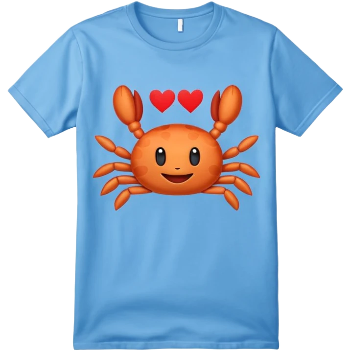 Blue shirt with the text I love krabby  emoji
