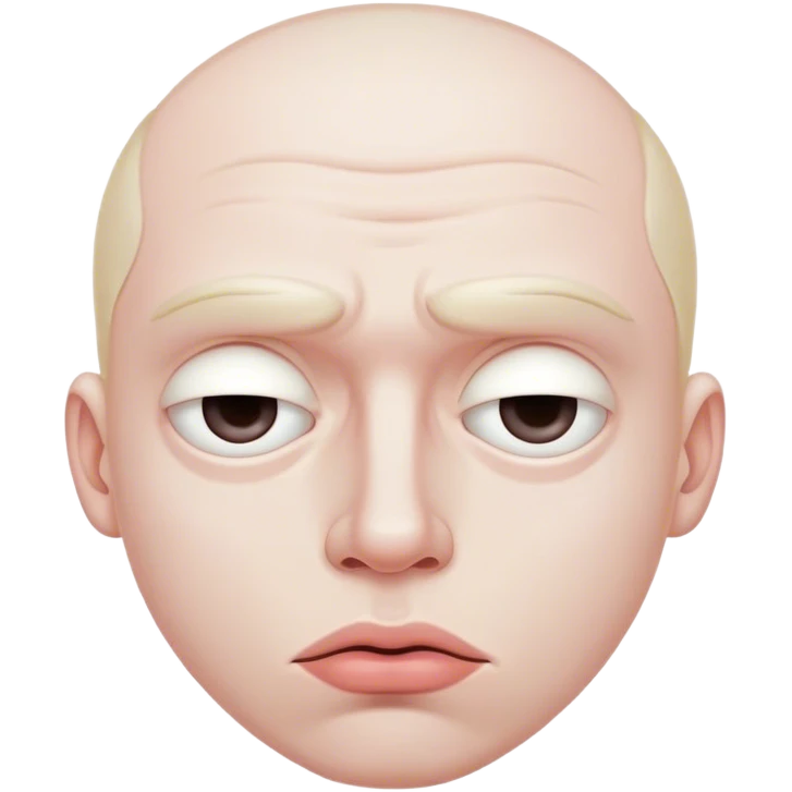 Man with his lips squished and empty eyes emoji