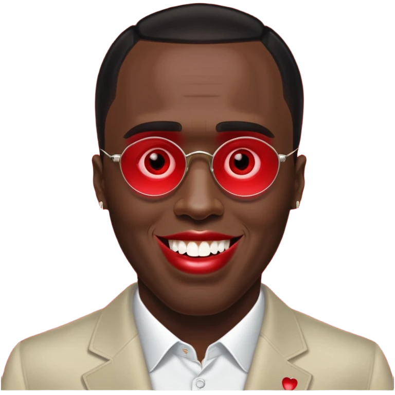 Sean Diddy Combs with red laser eyes and a very creepy, wide smile with the text “GOOD. NIGHT.” emoji