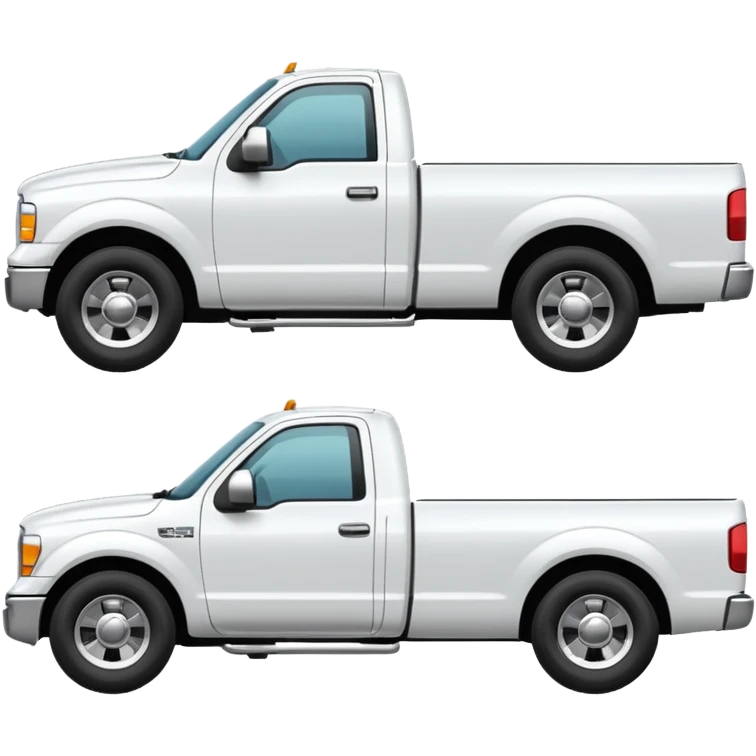 SINGLE WHITE PICKUP TRUCK SIDE VIEW "EllisDon"  emoji