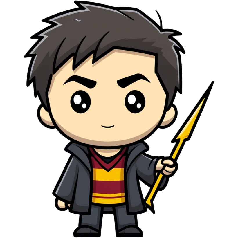 Harry Potter with his visible scar emoji