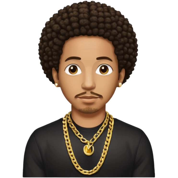 Ludacris with dark brown afro hair  emoji