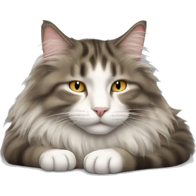sleeping norwegian forest cat emoji