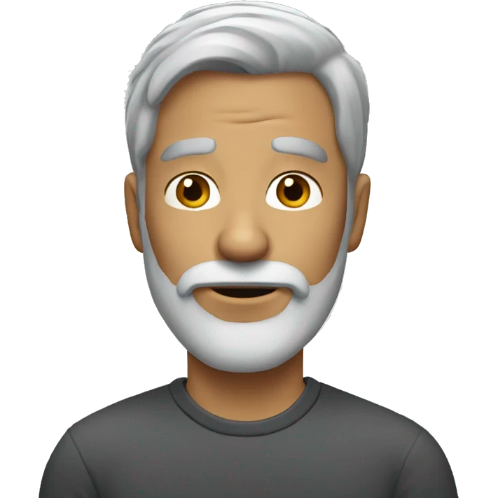 Man grey hair beard emoji