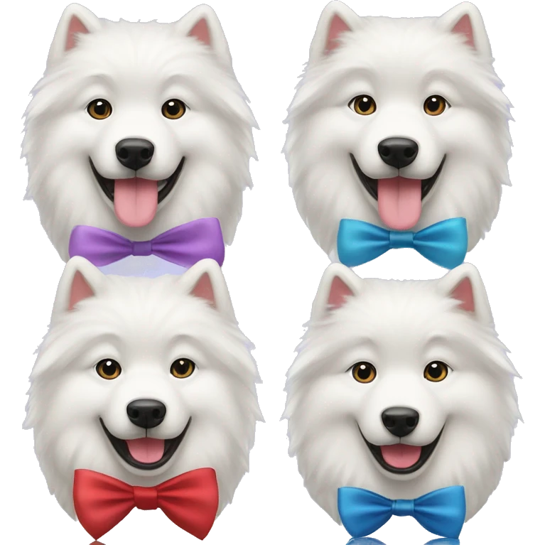 Samoyed with tie and Samoyed with ribbon  emoji