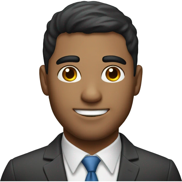 a hispanic man with freckles and dimple at work emoji
