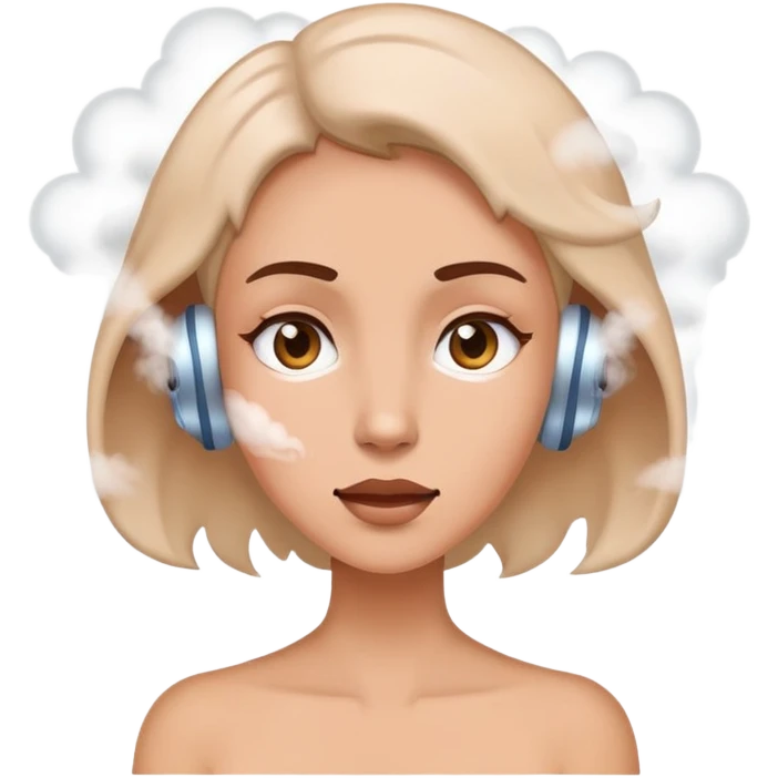 a woman with steam coming out of her ears emoji