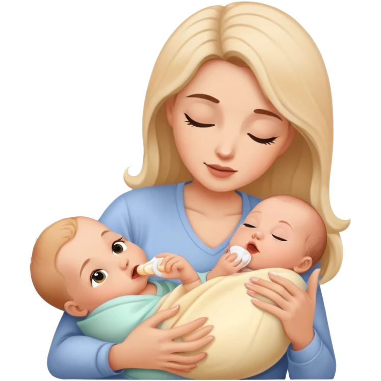Mother feeding newborn baby, nurturing moment emoji