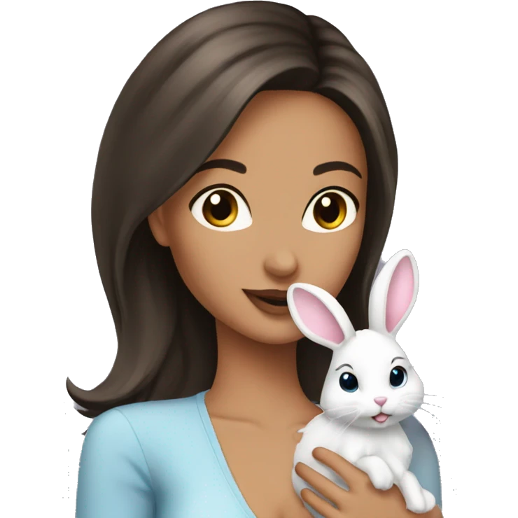 Beauty Brunette and bunny emoji