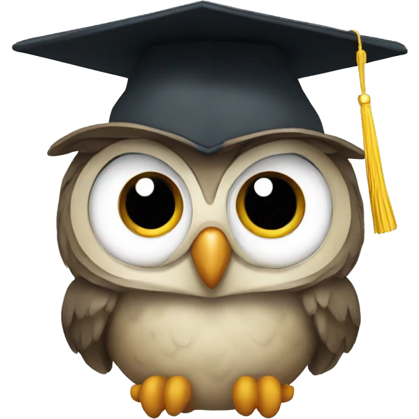 an owl in a graduate cap emoji