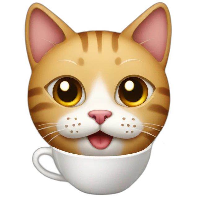 cat with coffee emoji