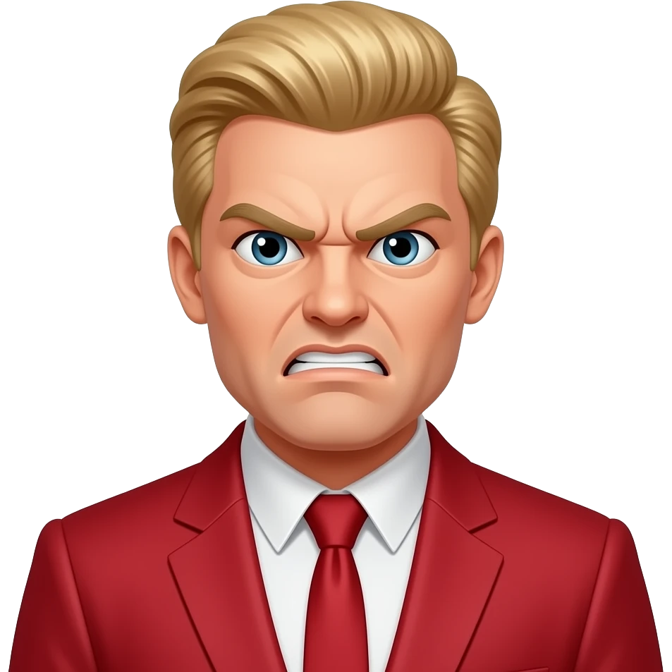 blonde man angry red suit emoji