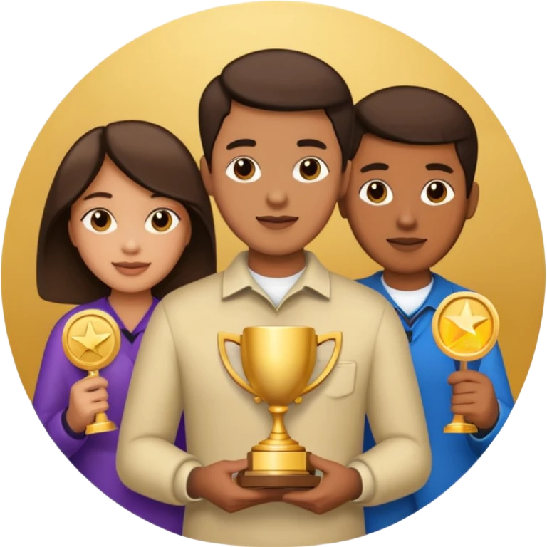 20 blue background awarrd with 3 people emoji