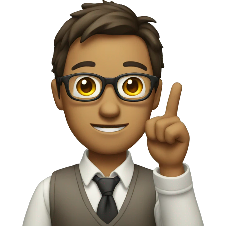 nerd with finger pointing up emoji