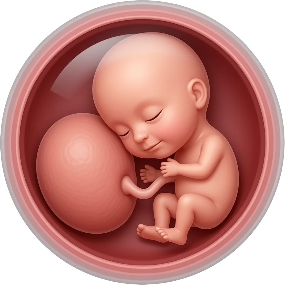 The Tiny embryo without limbs and without eyes and collosal yolk sac 1 week old in the smallest womb Realistic Style With Outline emoji