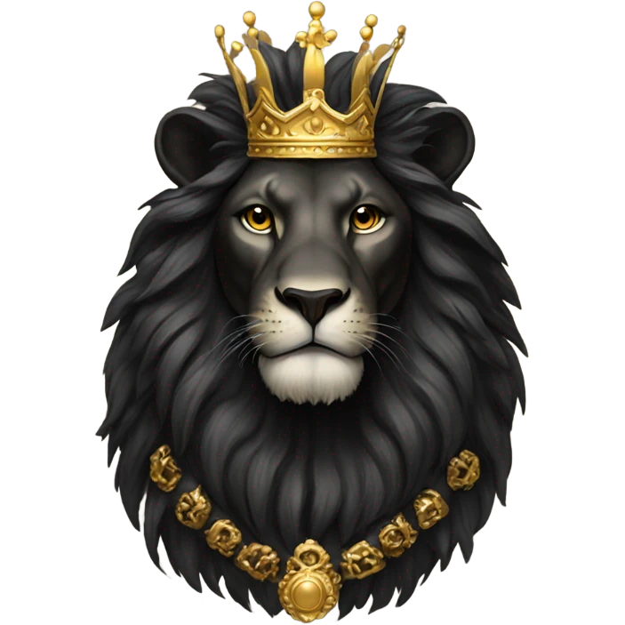 Black lion with crown  emoji