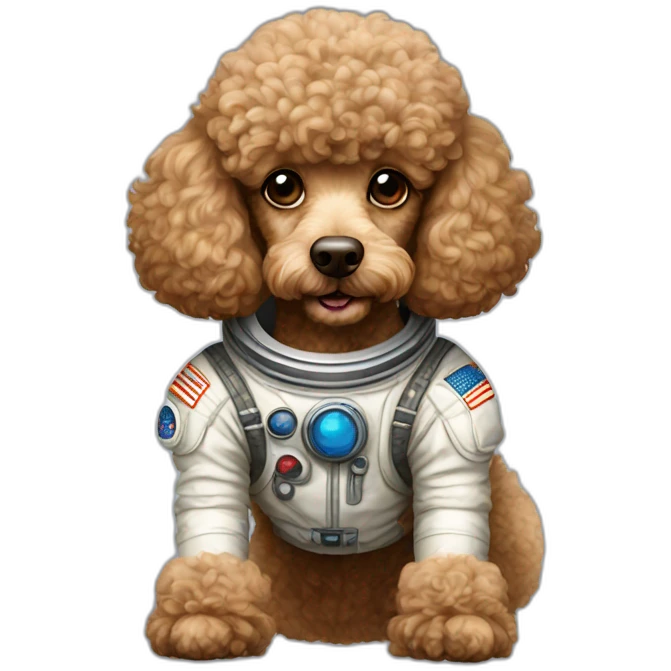 Light brown poodle astronaut emoji