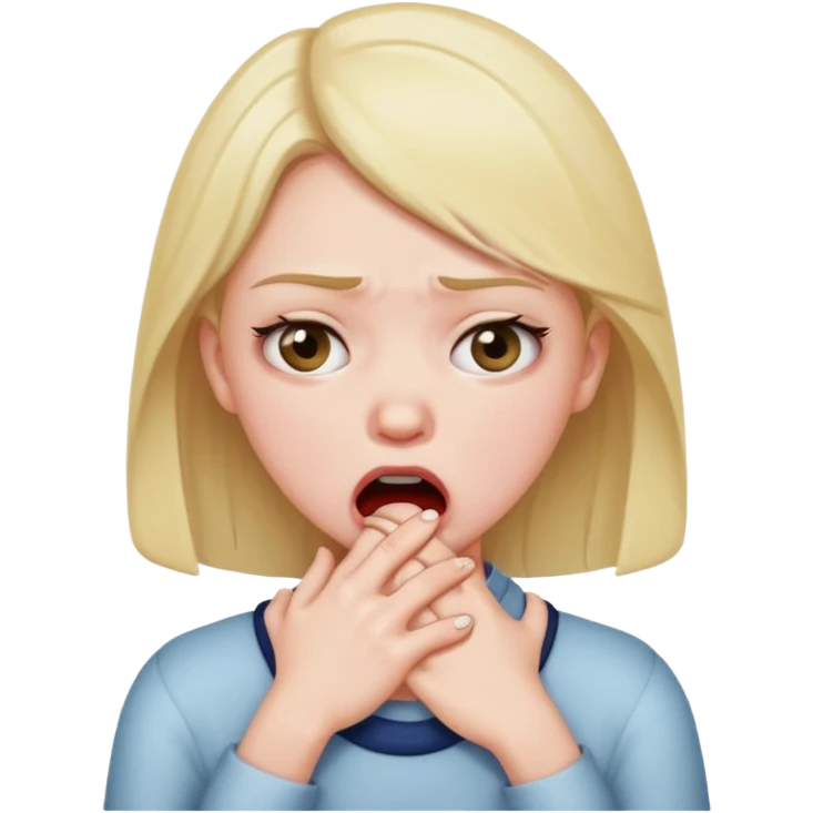 annoyed choking girl emoji