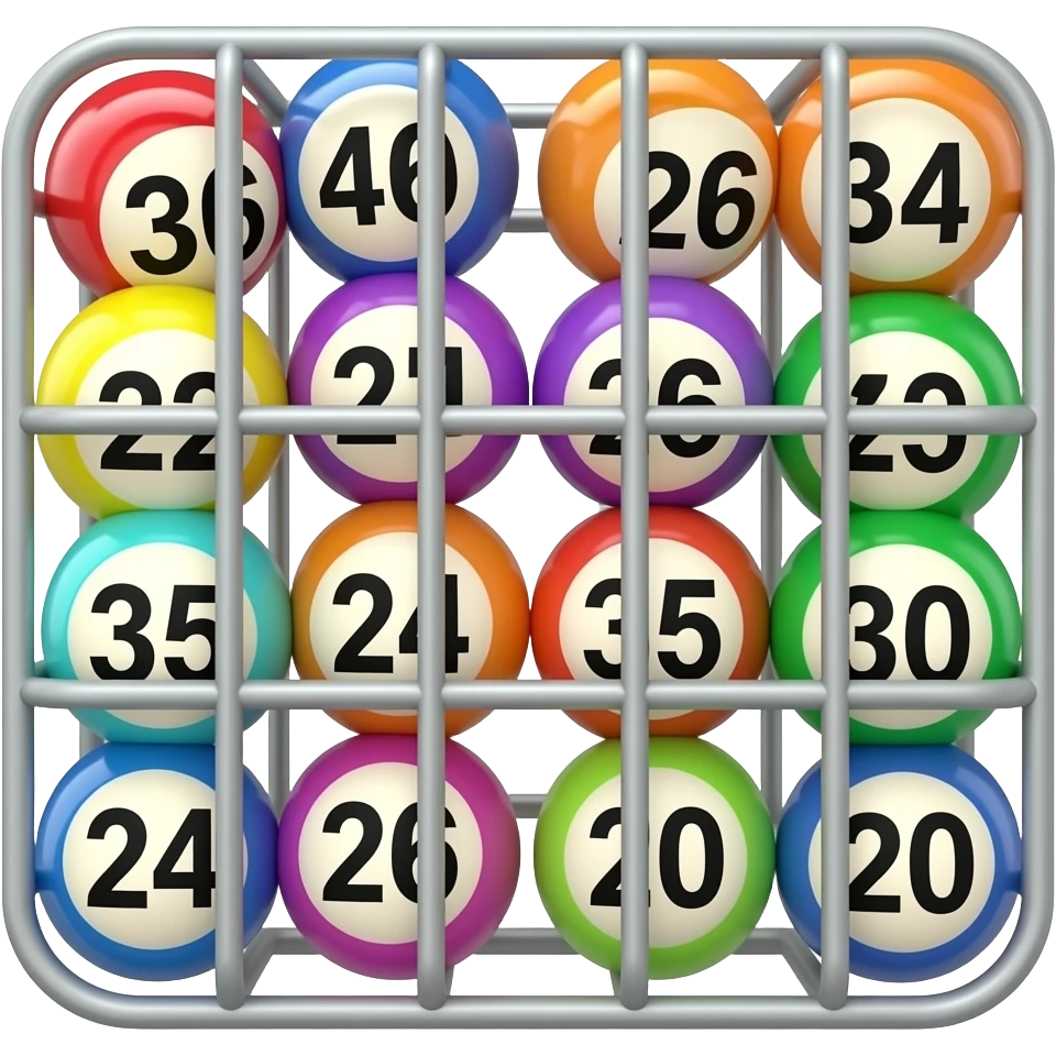 bingo cage with balls with numbers emoji