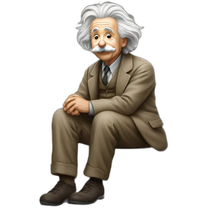 albert einstein sitting on a ledge emoji