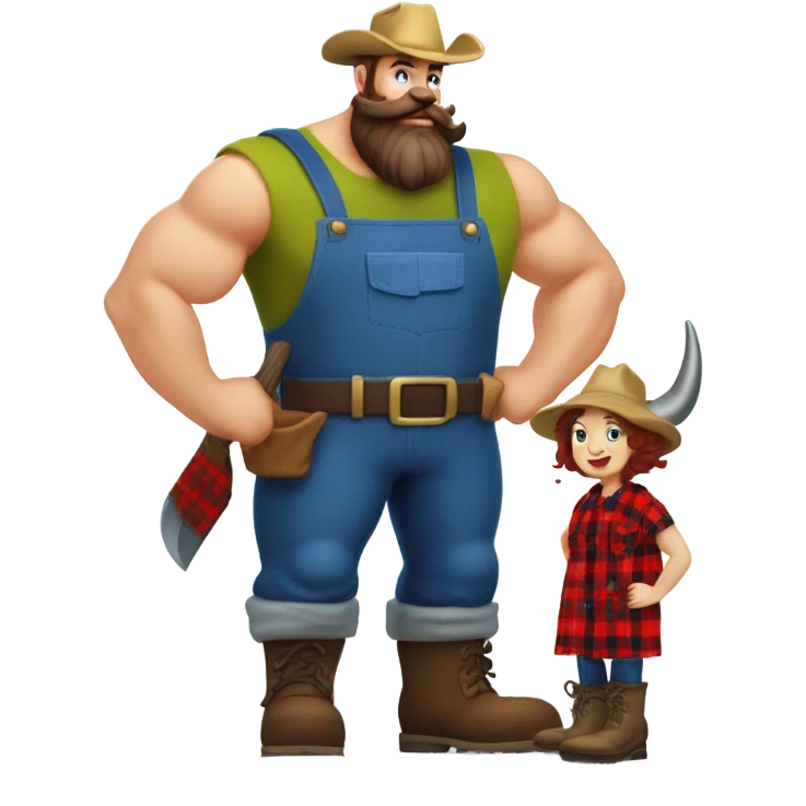 Paul Bunyan and babe the blue ox emoji