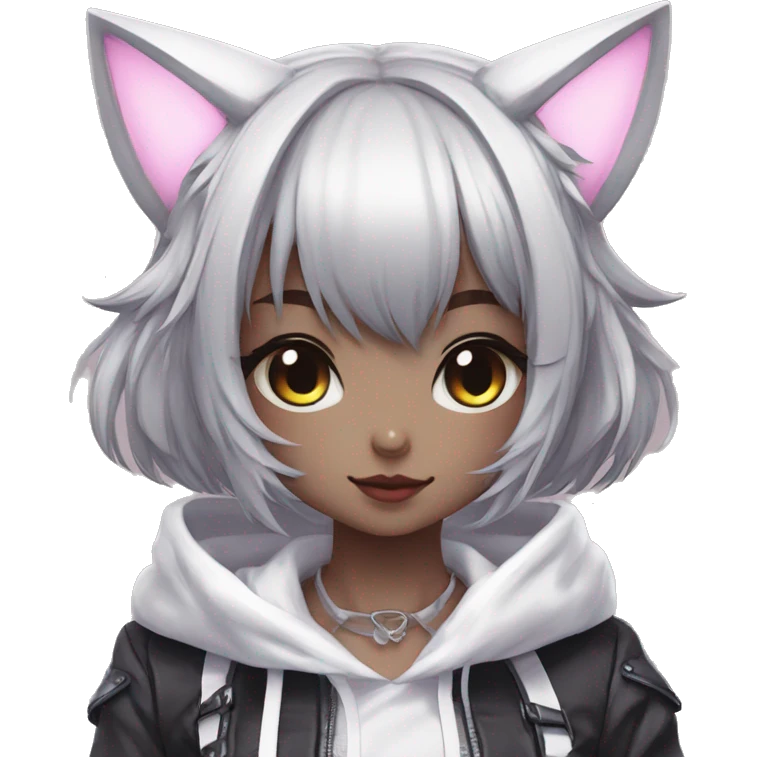 Edgy Kawaii Cute Cool Beautiful Elegant Pretty Anime Lolita Techwear Catgirl emoji
