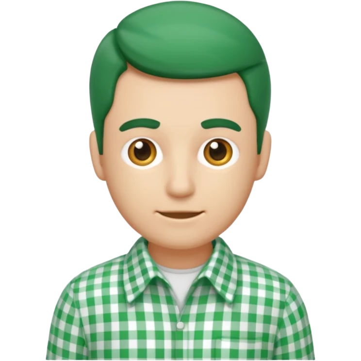 green white gingham shirted man emoji